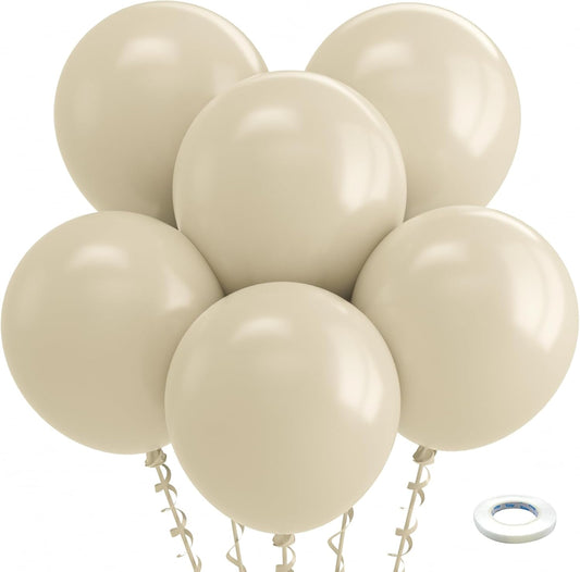 Bezente White Sand Balloons 18 Inch - 30 Pack Large Thick Sand White Balloons Big Round Cream Latex Balloons for Birthday Wedding Bridal Shower Gender Reveal Party Decoration