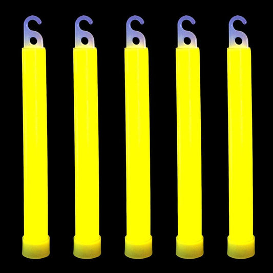 novelinks 50 Pcs 6'' Premium Glow Sticks Bulk - Ultra Bright Large Glow Necklaces Light up Glow in The Dark , Emergency Glow Sticks, Long-lasting Lighting Waterproof(Yellow)