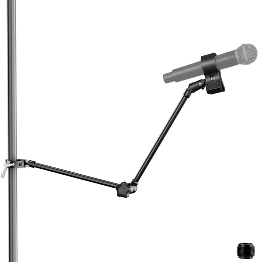 Microphone Stand Holder,21.5" Long Flexible Adjustable Magic Arm Super Crab Clamp Mic Clip 3/8"-16 to 5/8"-27 Adapter Mount,Compatible with Shure/Fifine /AT2020 /Pyle/Blue Snowball/Razer