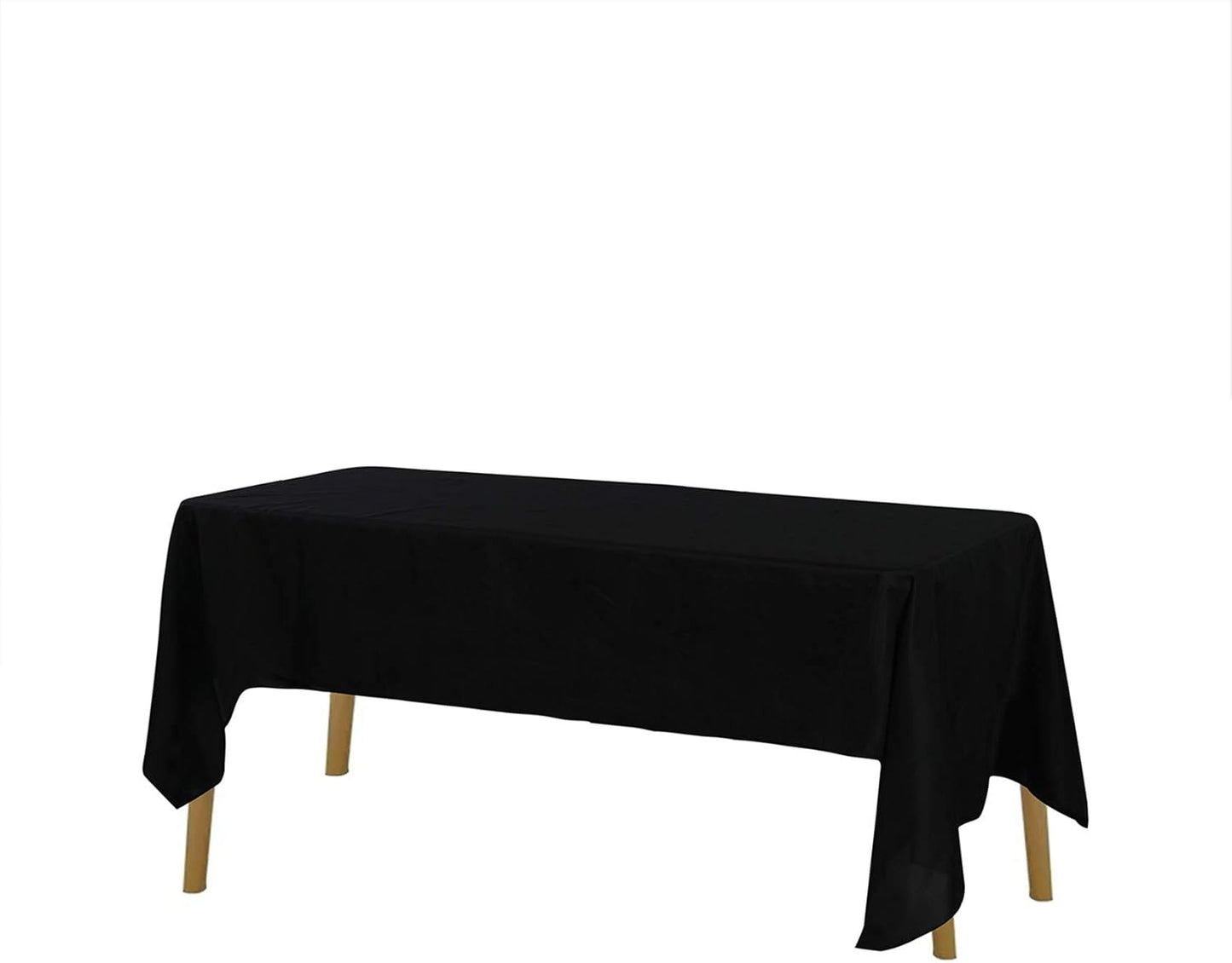 Rectangle Tablecloth 60x120 inch Washable Polyester Fabric Table Cloth for Wedding Party Dining Banquet Decoration（6 Pack 60x120, Black）