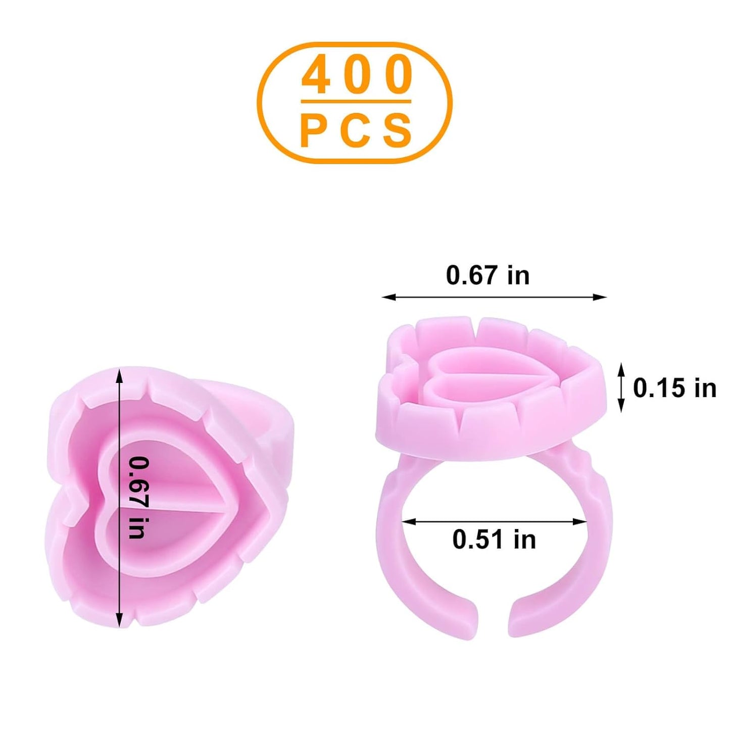 400PCS Glue Cups & Rings for Eyelash Extensions