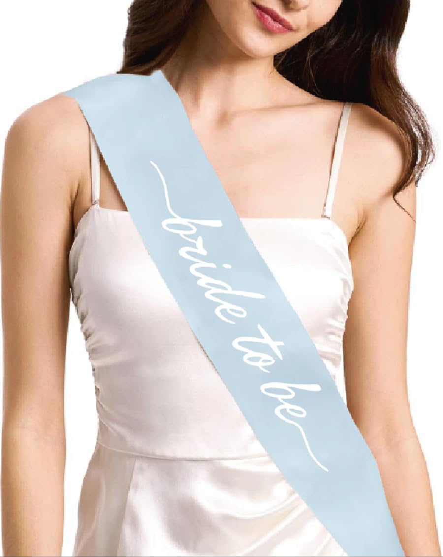 3PCS Blue Bride To Be Sash and Veils Bride to Be Heart Pearl Sunglasses for Bachelorette Bridal Shower Engagement Party Favors Accessories