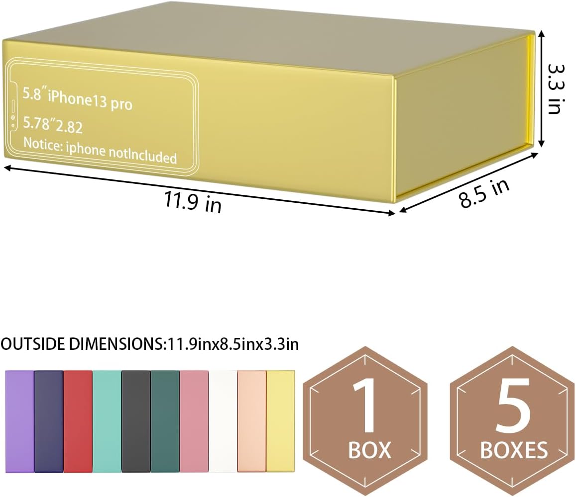 Gift Box 11.9" x 8.5" x 3.3" with Magnetic Closure Lid Gift Boxe for Presents,Bridesmaid Gifts Boxes,Cute Box,Birthday Gift Boxe,Luxury for Gift Packaging, Magnetic Gift Boxes for Wrapping Gifts