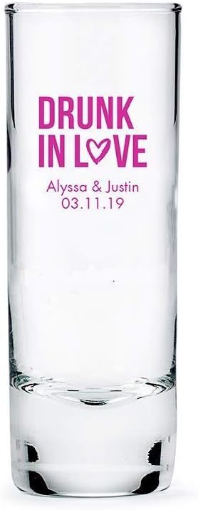 WEDDINGSTAR Personalized 2.5oz Tall Shot Glass Customizable Full Color Print - 48 pack