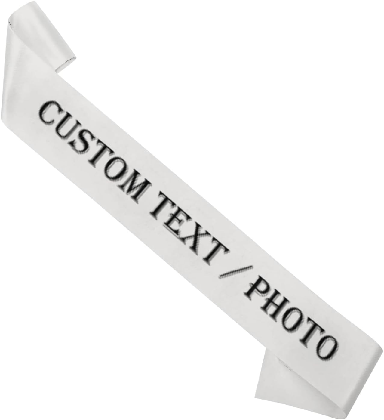 Custom Sash,Personalized Birthday Sash with Text Photo,Customized Bachelorette Sash Quote Sash Bride to Be Sash Color Optional (No decorative edge, Light Sliver)