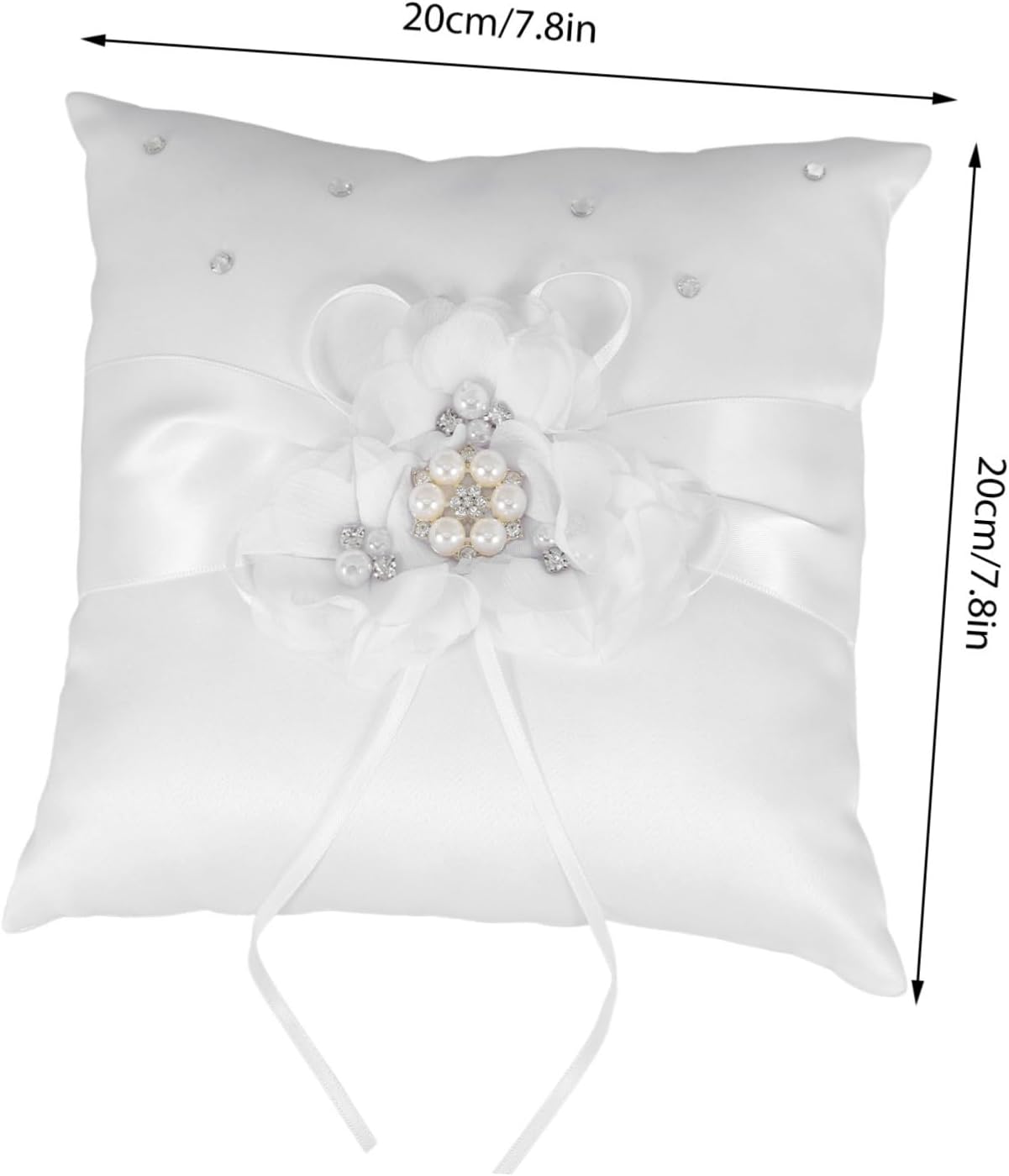 Decorative Pillows Pearl Ring Ring Pillow Wedding Ring Bearer Pillow Set 20x20cm Ring Pillow for Wedding Party Ceremony Decorative Throw Pillows Ring Bearer Pillows
