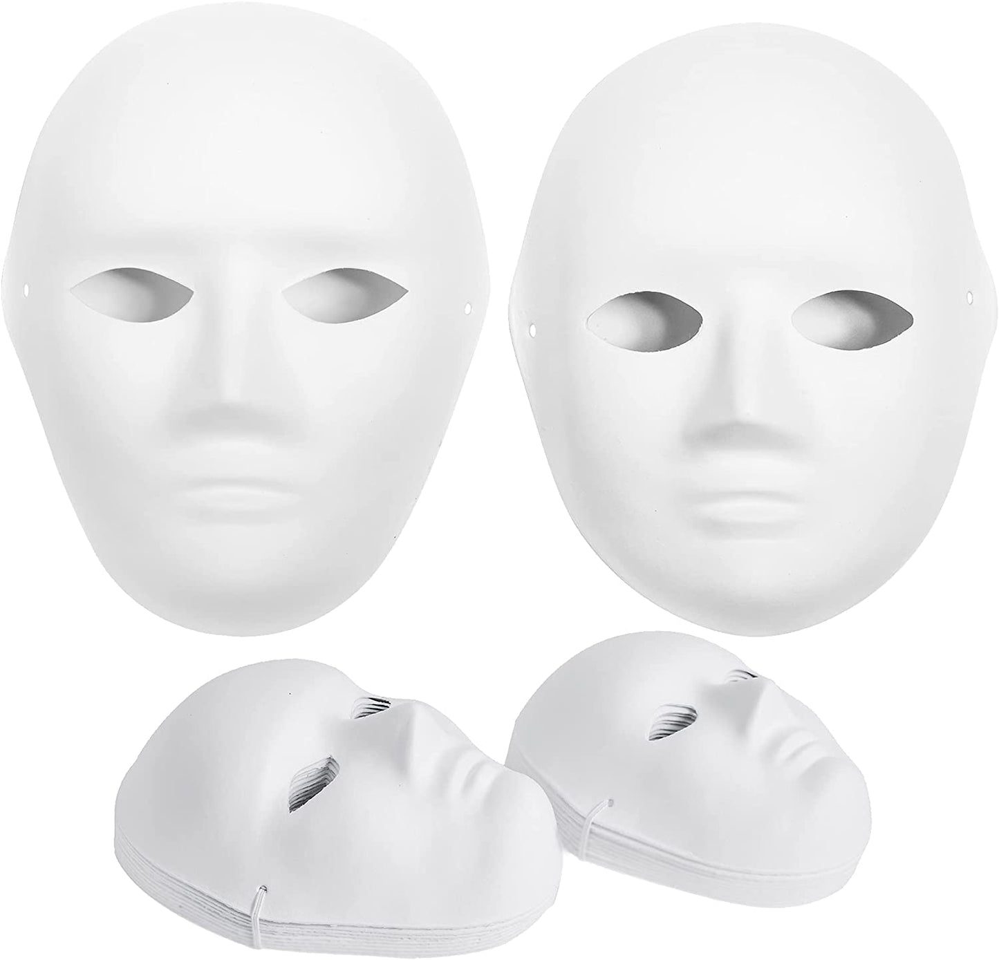 CALPALMY 14 Pack Paper Mache Masks - 2 Sizes for Artistic Projects, Theater, Halloween, Masquerade