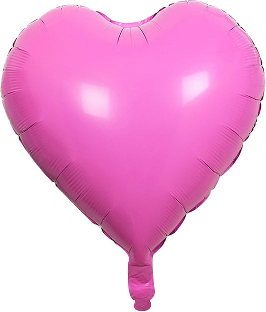 10Pcs Pink Foil Heart Shaped Balloons 18 Inch Bright Pink Heart Balloons For Baby Shower Wedding Valentine Decorations Love Balloons Party Decorations