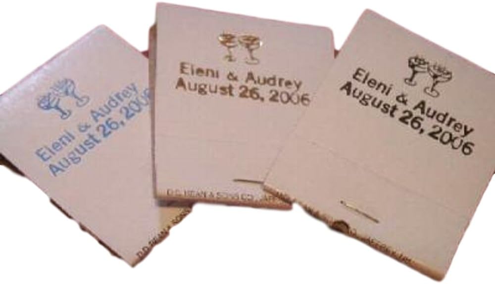 50 Personalized White Jacket Match Books Matches 30 Strike Matchbooks