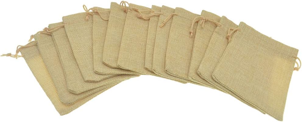 20Pcs Drawstring Burlap Bags 5x7, Flaxen Jute Sacks Jewelry Candy Pouch Christmas Wedding Party Favor Gift Bags