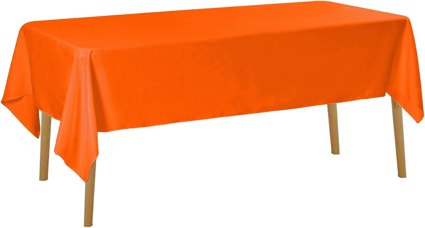 Rectangle Tablecloth 60x102 inch Washable Polyester Fabric Table Cloth for Wedding Party Dining Banquet Decoration（60x102, Orange）