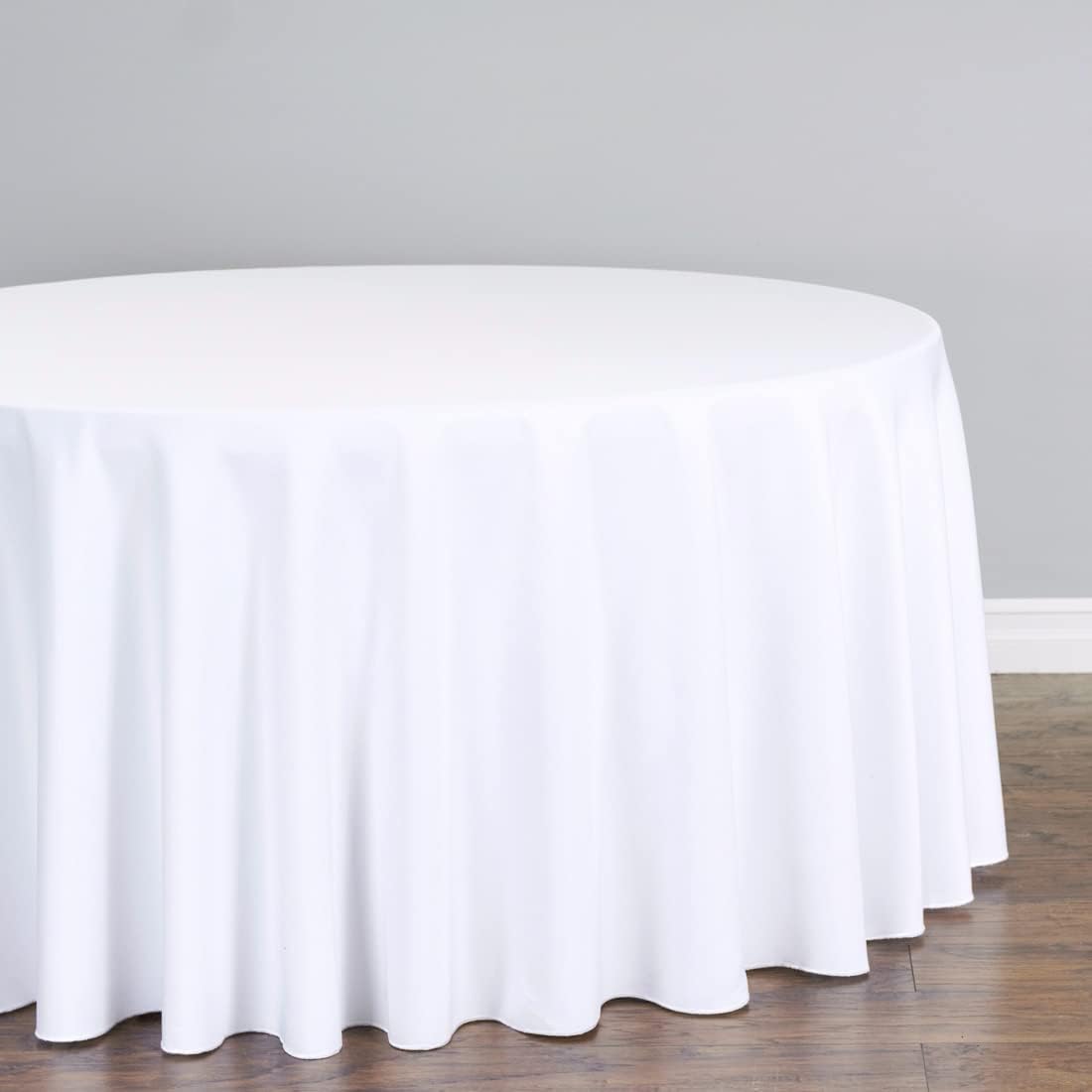 LTC LINENS 10 Pack 108 Inch Round Tablecloths White - Bulk for 48 Inch Round Table Floor Length - Wrinkle Resistant Polyester Fabric Cloth for Wedding