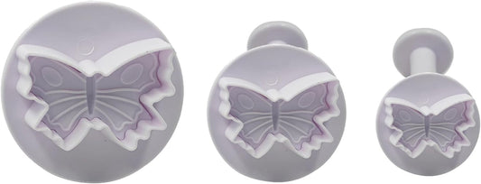 pson 3Pcs Plunger Cookie Cutter Set, Mini Plastic Biscuit Molds for Cake Decorating, Baking, Fondant, and DIY Crafts(Butterfly)