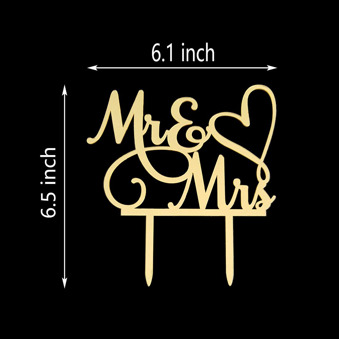 AMINJIE Mr and Mrs Cake Topper, Bride and Groom Sign Wedding/Engagement Cake Toppers Decoration