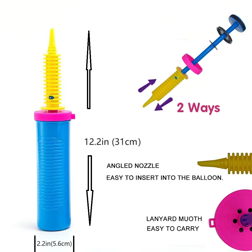 Luszmoax Balloon Pump Hand Held Two-Way Dual Action -Balloon Inflator Pump -Air Pump for Balloons