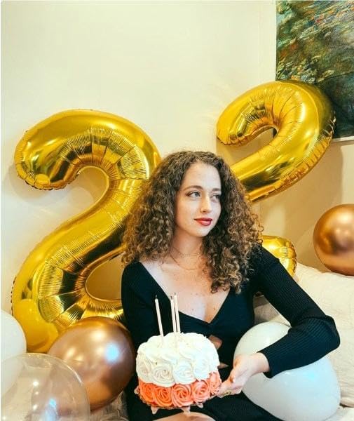 40 Inch Big Gold Number 22 Balloon Birthday Decoration, Numbers 22 Helium Balloons 22 Celebration, Boy Girl Baby Anniversary Party Graduations Supplies Decorations