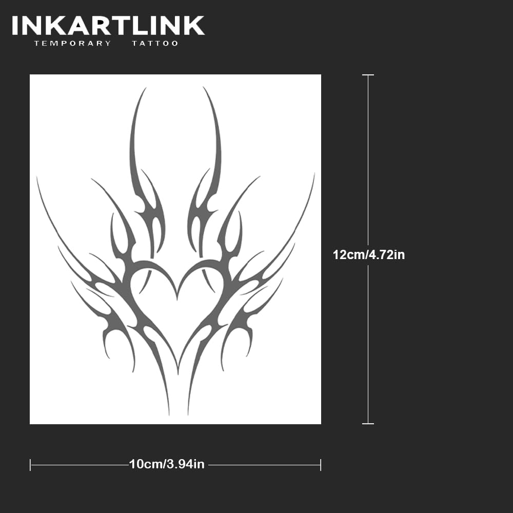 INKARTLINK Tattoo Tech, 2 Sheets Large Semi Permanent Tattoo, Temporary Tattoos, Last 1-2 Weeks, Waterproof, Realistic Look, No Adhesive, No Reflection （Flower Design)227