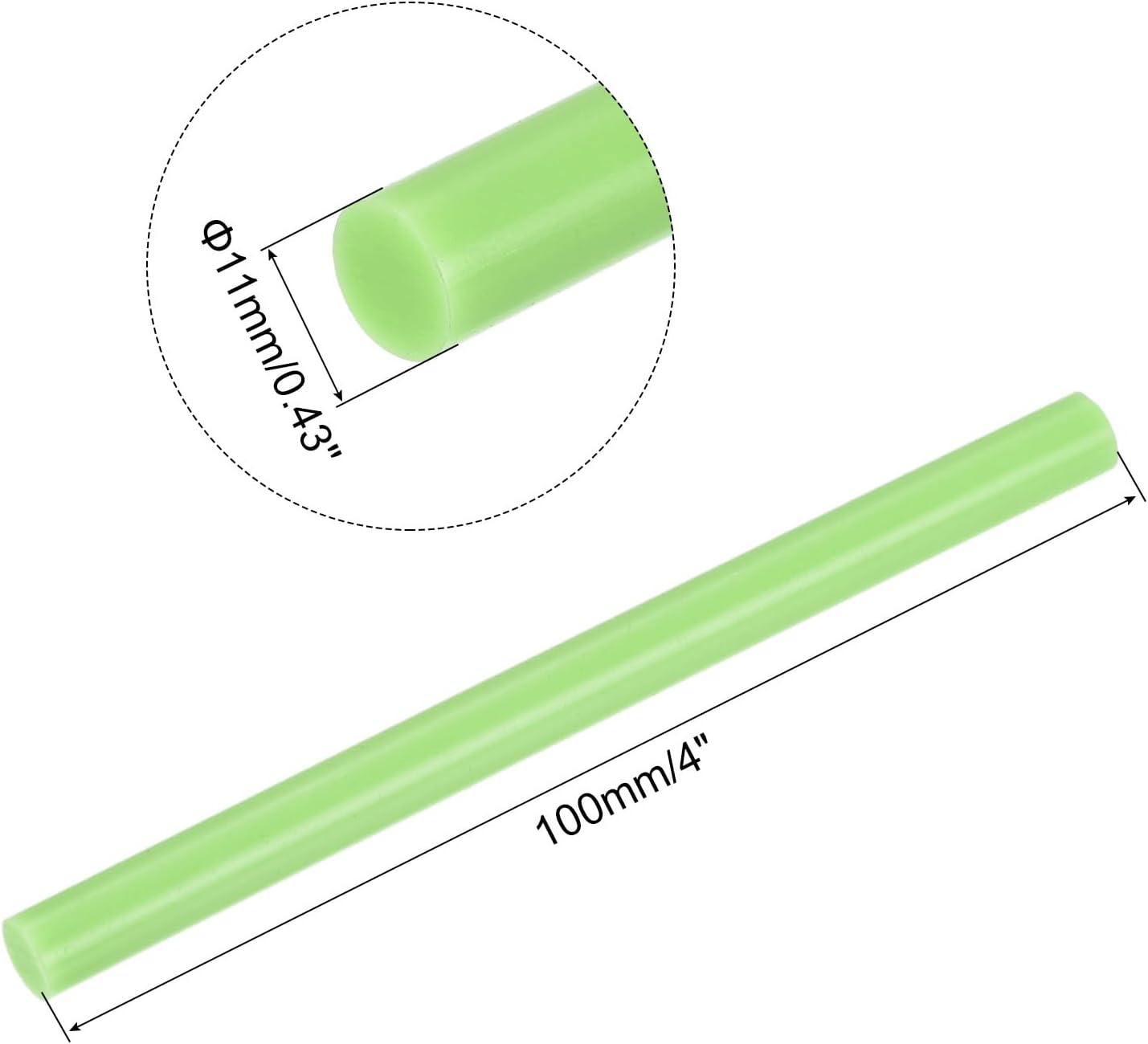 uxcell 20pcs Hot Glue Sticks for Glue Gun 11mm/0.43-inch x 4-inch Mini Hot Melt Adhesive Glue Stick Green