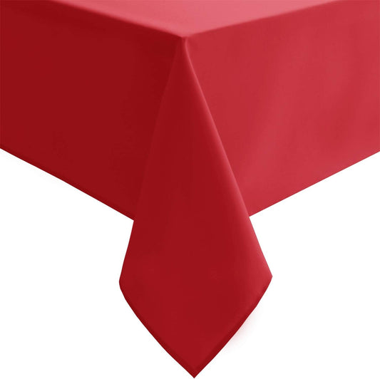Hiasan Red Tablecloth Rectangle - Wrinkle Resistant and Waterproof Dining Room Washable Christmas Table Cloth, Polyester, 60 x 140 Inch