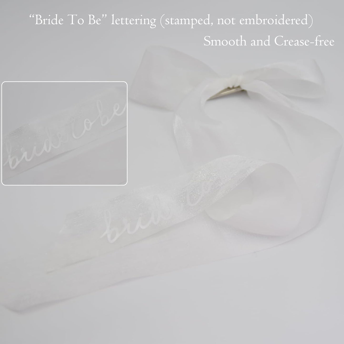 JoyChoi Bachelorette Party Accessories for Bride – 3-Piece Set with Bride Sash, Veil & Bow Hair Clip – Cute Bridal Shower Decorations, Wedding Outfit Add-Ons & Engagement Favors & Gifts