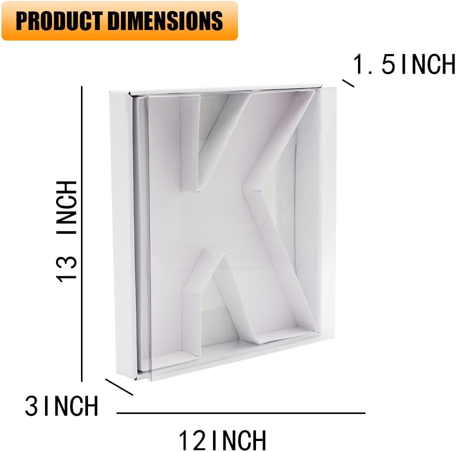 12" Fillable Cardboard Letter Charcuterie Gift Box With Cover Sweets Packaging (K)