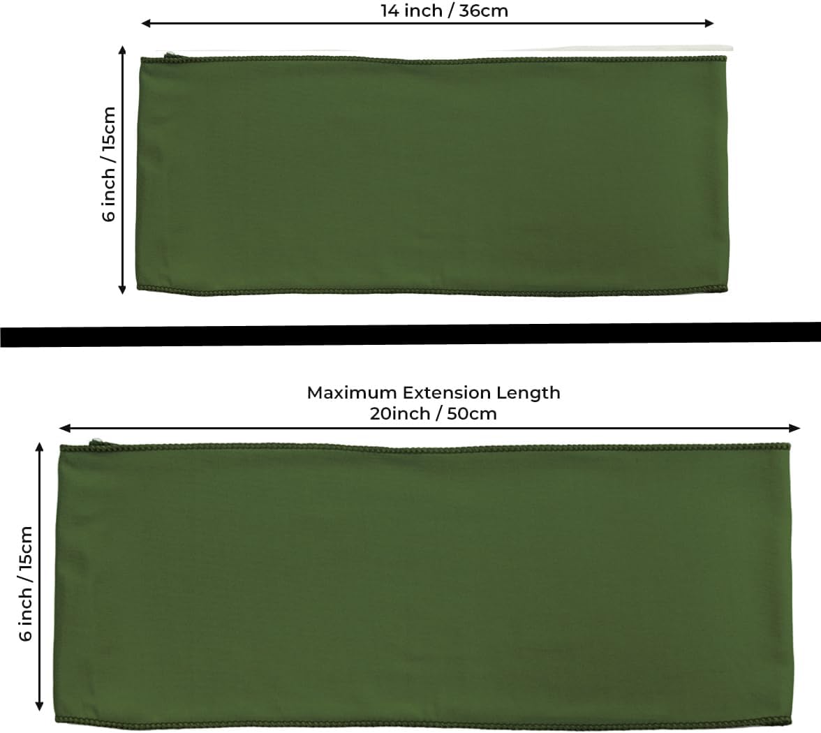 MDS Pack of 200 Spandex Chair Sashes Bows Elastic Stretch Dining Chair Bands Ties Without Slider Buckle Universal fits for Wedding Baby Shower Birthday Party Banquet Event Decoration - Olive Green