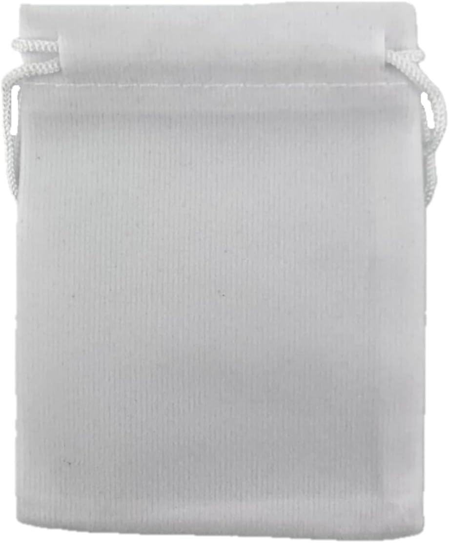 Palmhomee Pack of 48 3x4 Inch Velvet Drawstring Bags Gift Bag Velvet Pouch For Jewelry Wedding and Party Favor (White)