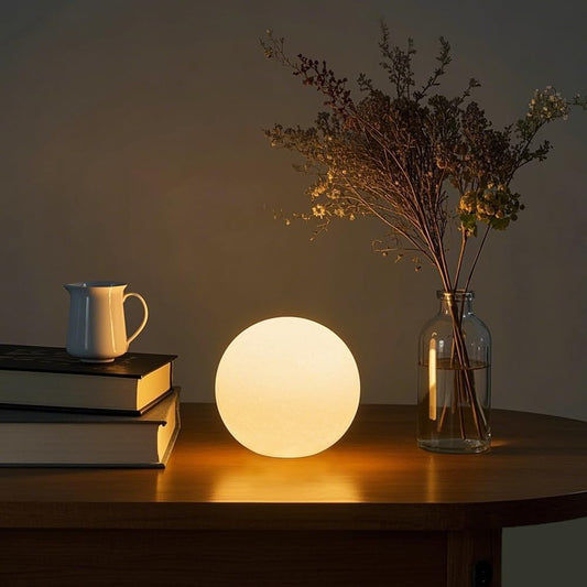 LED Ball Light, 6-inch Glowing Orb Light, Rechargeable Globe Lamp, Dimmable Mood Light W/Remote, Waterproof Ambient Lighting Lamp for Desk Bedroom Bathroom Patio