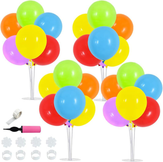 TONIFUL 4 Set Colourful Balloon Centerpieces for Table,Balloons Stand Kit for Rainbow Party Centerpieces Table Decorations,Easter Decoration,Birthday Decorations