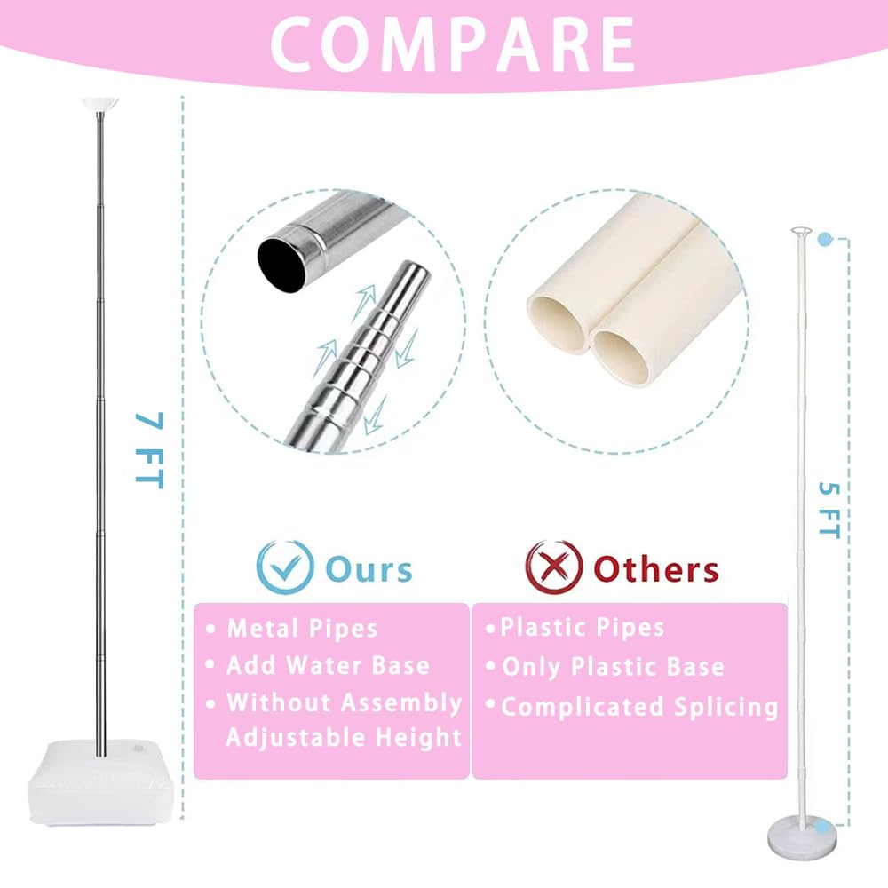 AooeDomi Metal Balloon Column Kit Set of 4, Reusable Telescopic Design with Base, Height Adjustable
