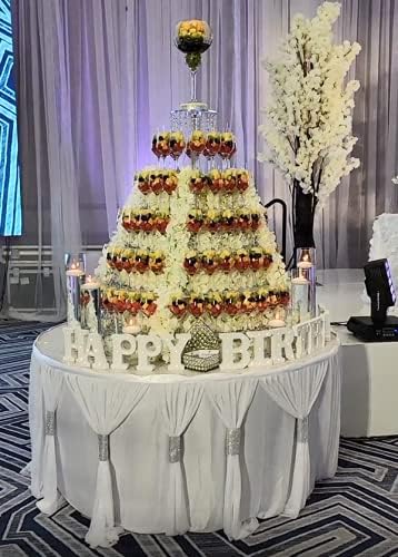 9ft Table Skirt White Tulle Tablecloth Tutu Table Skirt for Wedding Bridal Baby Shower Birthday Party Cake Dessert Buffet Banquet Decorations