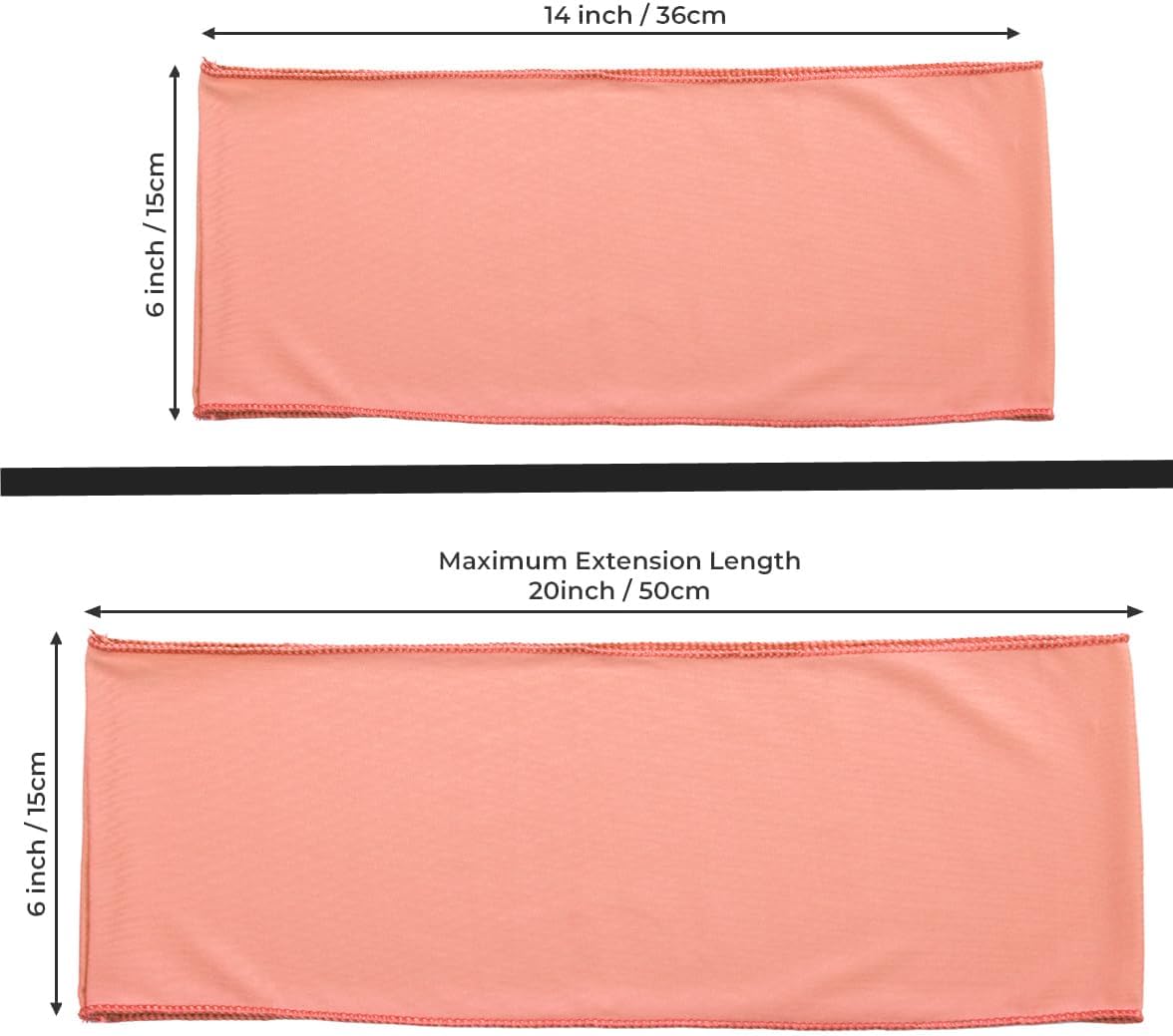 MDS Pack of 150 Spandex Chair Sashes Bows Elastic Stretch Dining Chair Bands Ties Without Slider Buckle Universal fits for Wedding Baby Shower Birthday Party Banquet Event Decoration - Peach