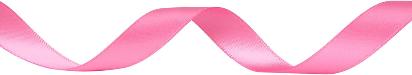 Ribbli Double Faced Hot Pink Satin Ribbon,1/2” x Continuous 25 Yards,Use for Bows Bouquet,Gift Wrapping,Floral Arrangement