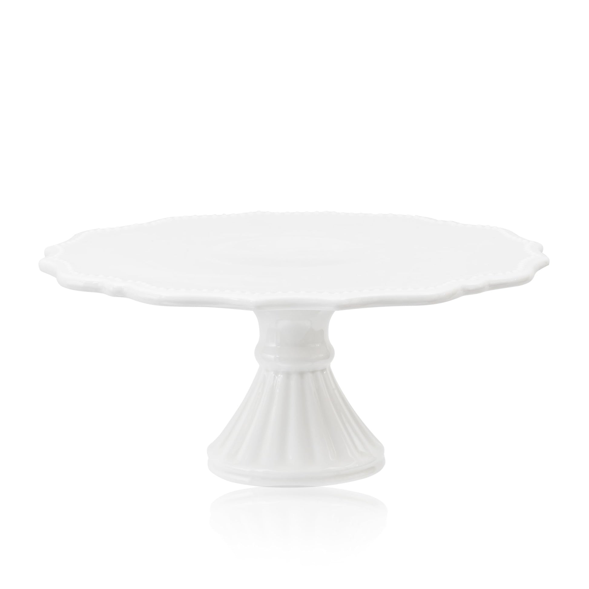 Omifun 10 Inch Cake Stand, Relief Round Dessert Cake Stand for 8 Inch Cake