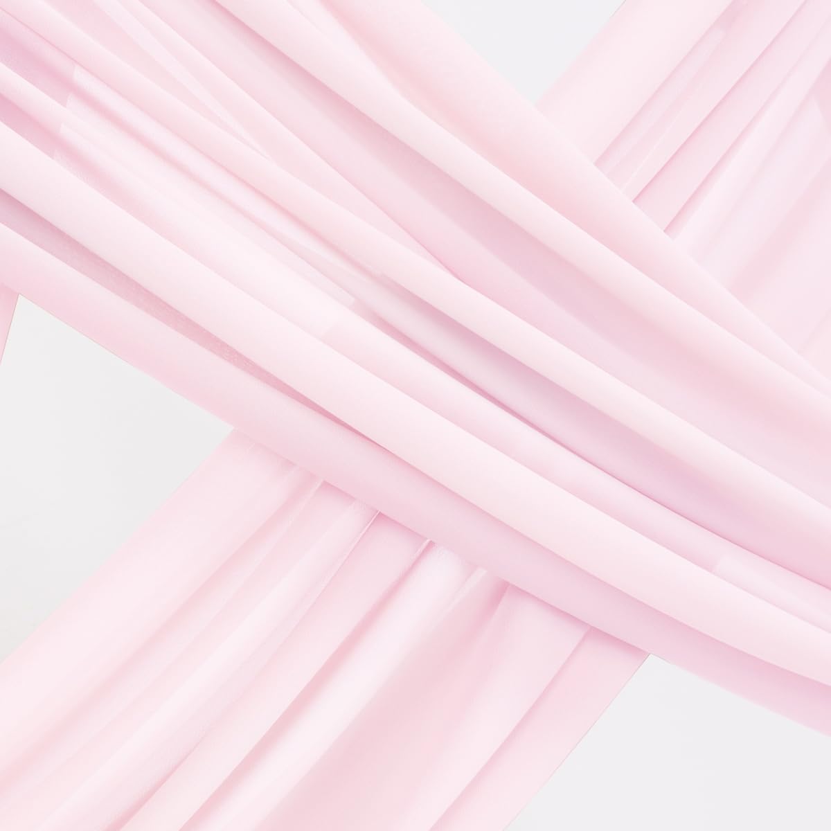 Socomi Wedding Arch Draping Fabric 2 Panels 29" x 19Ft Blush Pink Sheer Chiffon Curtain Drapes 6 Yards for Wedding Ceremony Birthday Party Decoration