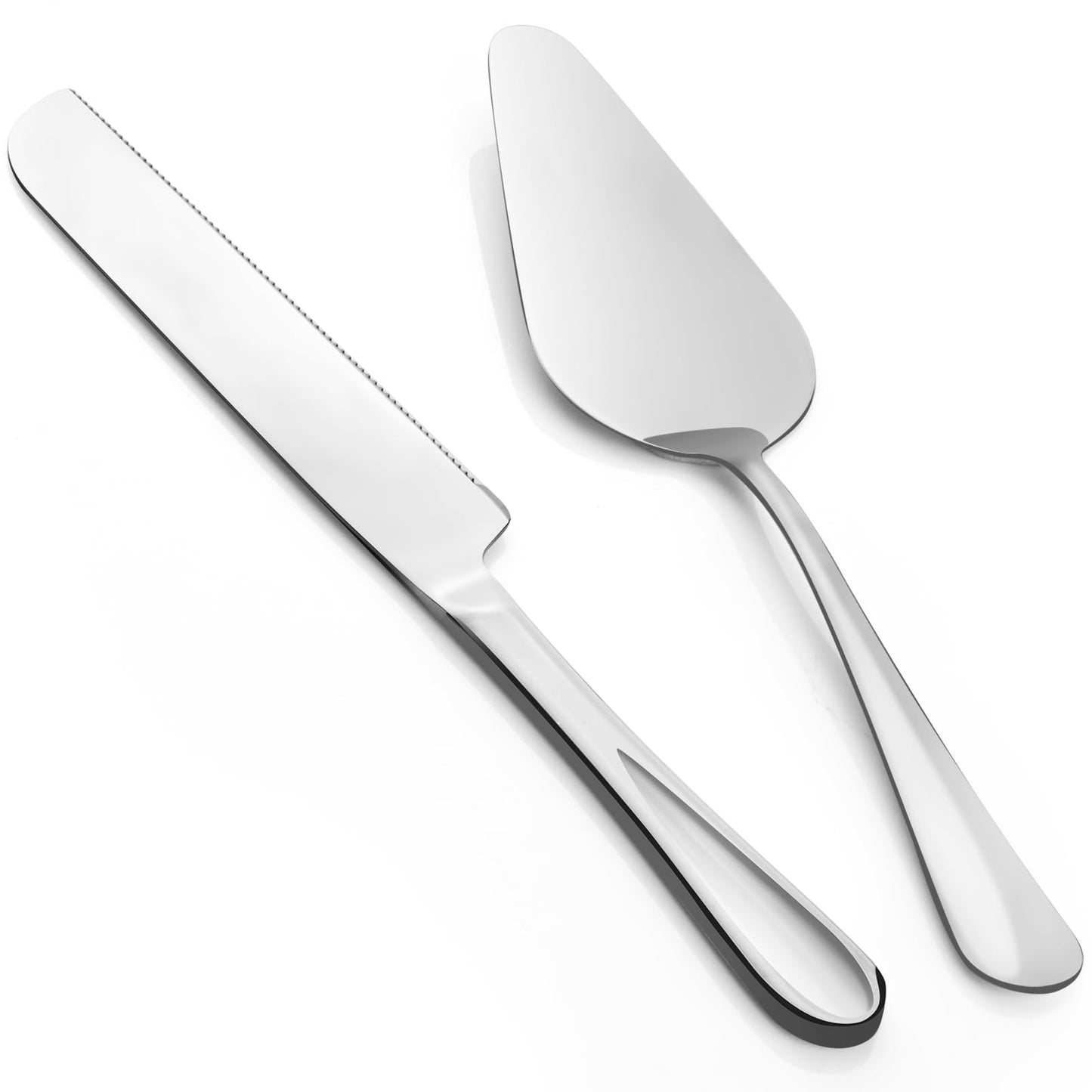 FTAKRY 2-Piece Premium Cake Cutting Set, Exquisite Knife and Server with Serrated Design, Includes