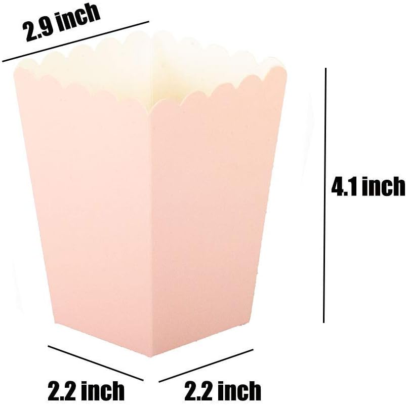 YESON Pink Popcorn Boxes Mini Paper Popcorn Box for Party,Pack of 36