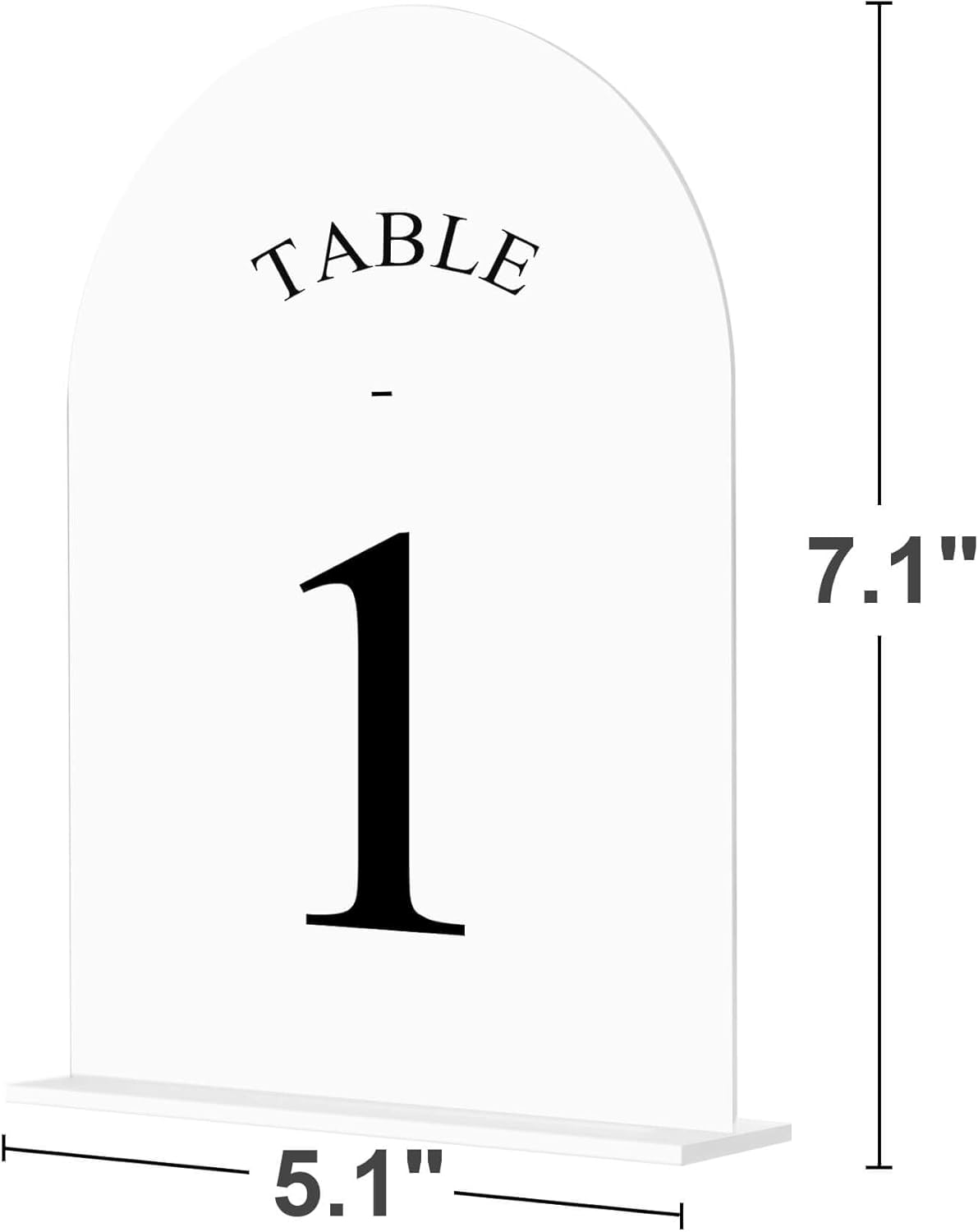 JOYIT Arch Wedding Table Numbers 1-40 with Stands – Double-Sided Printed 5" X 7" Acrylic Signs with White Background Black Text, Perfect Acrylic Table Numbers for Wedding Receptions, Parties, Anniversaries, and Events