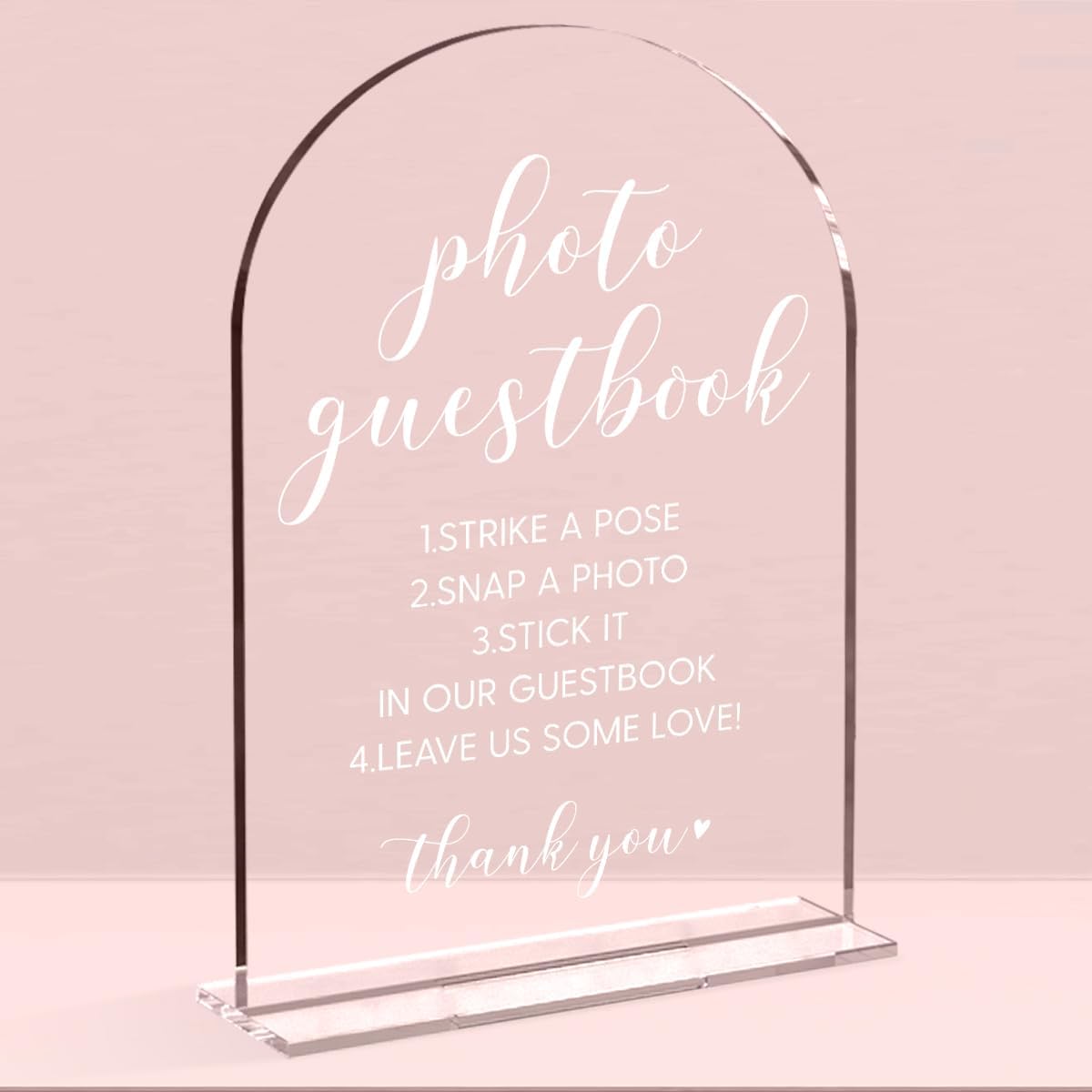 Wedding Sign，Please Sign Our Guestbook Sign，Wedding Sign for Ceremony and Reception, Arch Acrylic Wedding Signs, Wedding Decorative Signage For Table Decor 5 x 7 Inch (White)