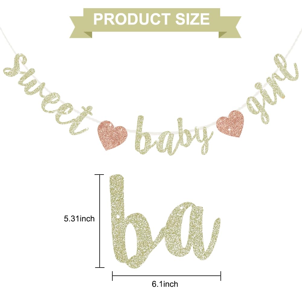 BEISHIDA Pre-Strung Glitter Champagne Girl Baby Banner Baby Shower Decor