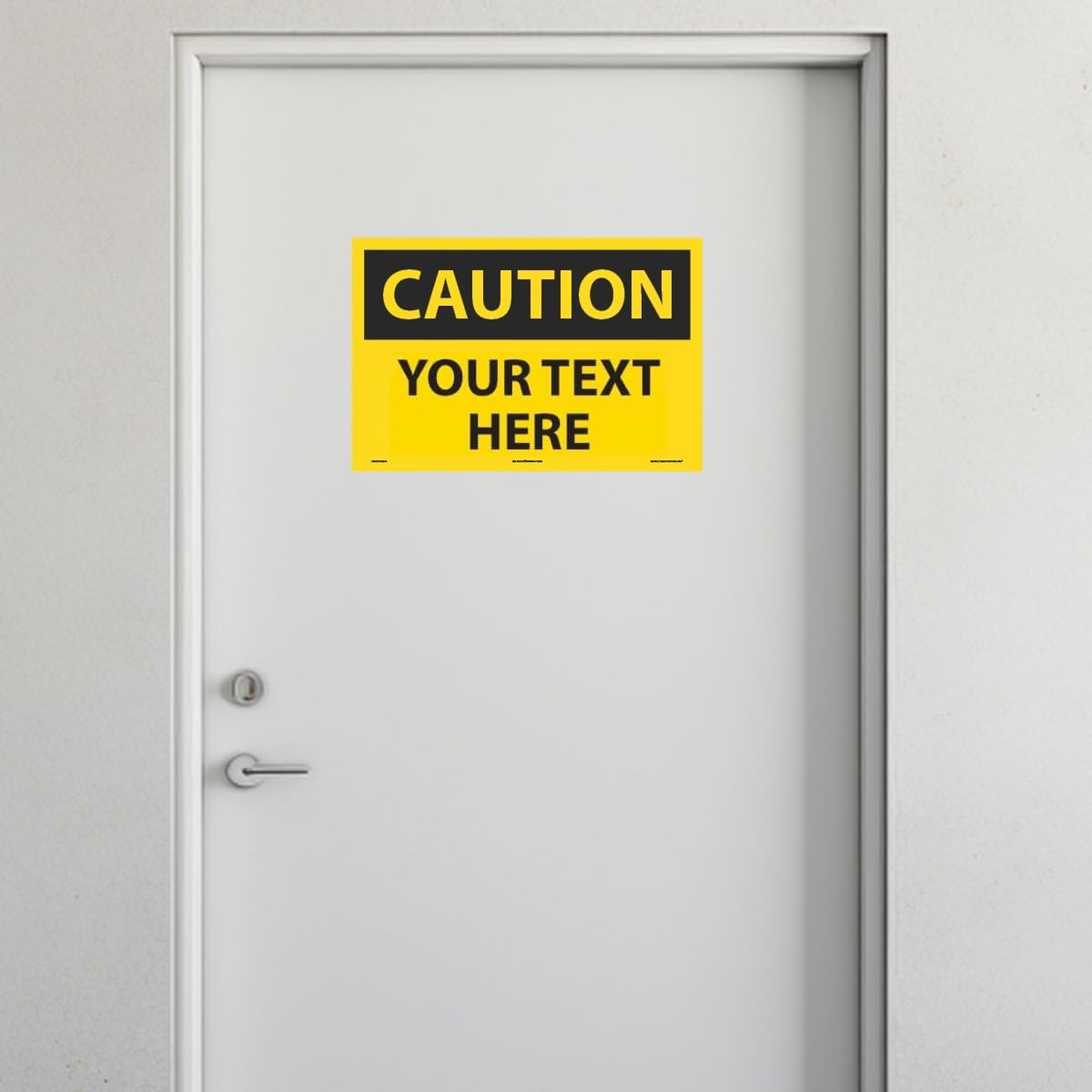 Custom OSHA Style Caution Sign 12" x 18" Adhesive Vinyl Sign, Customizable "Your Text Here", by AccuformNMC Made in USA