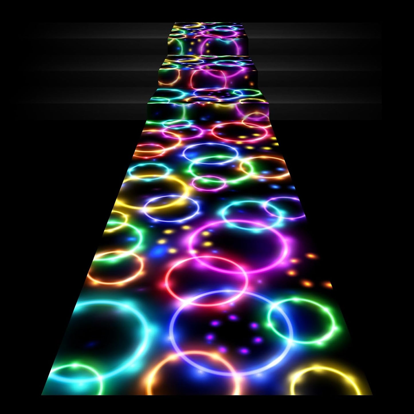 Haull 236 x 39 Inch Neon Light up Dance Floor Glow in The Dark Floor Runner Neon Party Decorations UV Blacklight Reactive Fluorescent Wall Props for Glow Disco Party Favors(Dream Bubble)