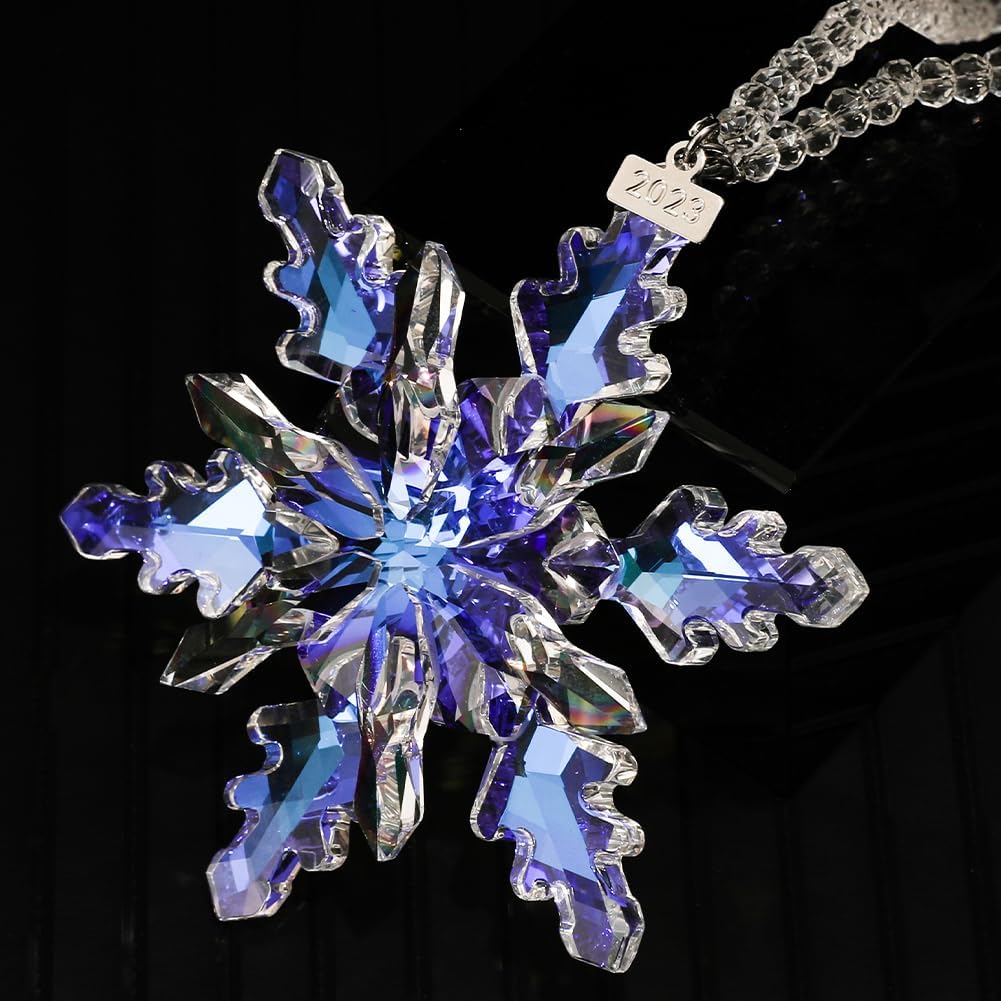 2024 Christmas Ornament Crystal Snowflake Ornaments Annual Edition Christmas Tree Ornament Home Gifts (2024-Colorful)