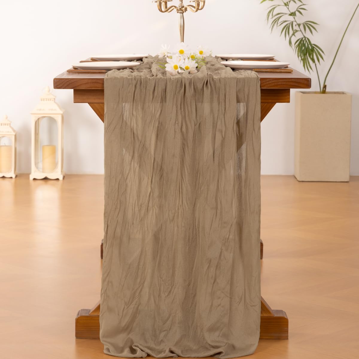 Cheesecloth Table Runner Summer Boho Wedding Birthday Party Home Decor