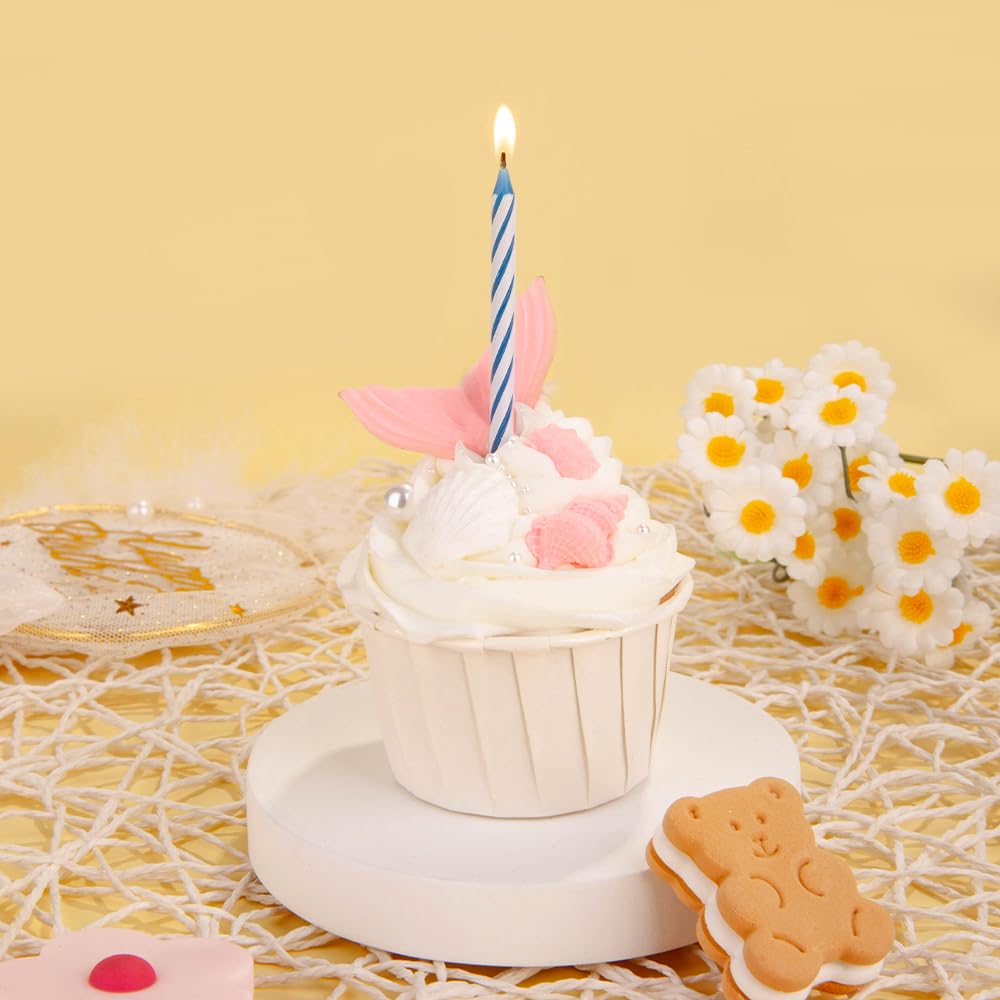 PHD CAKE 288-Count Multicolored Spiral Birthday Candle, Birthday Candles for Cake, Cupcake Candles