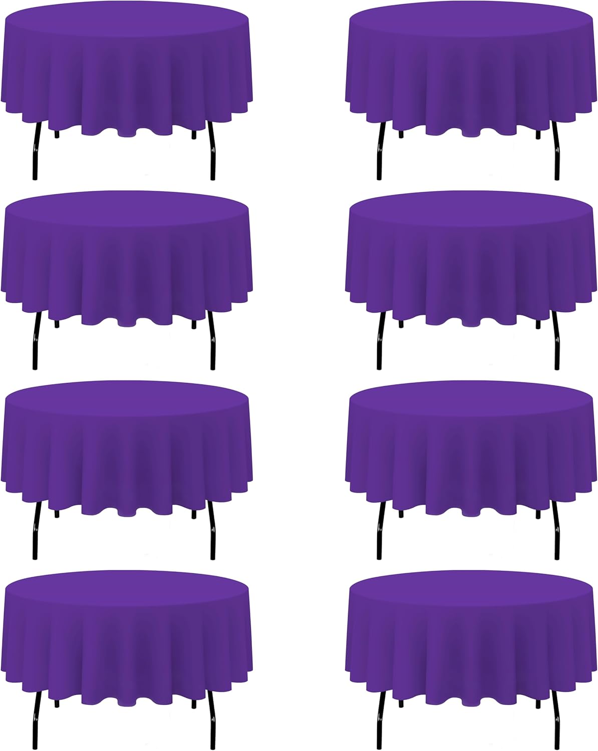 BRILLMAX 8 Pack Purple Round Tablecloths 90 Inch - Circle Bulk Linen Polyester Fabric Washable Table Cloth Cover for Wedding Reception Banquet Birthday Party Buffet Restaurant