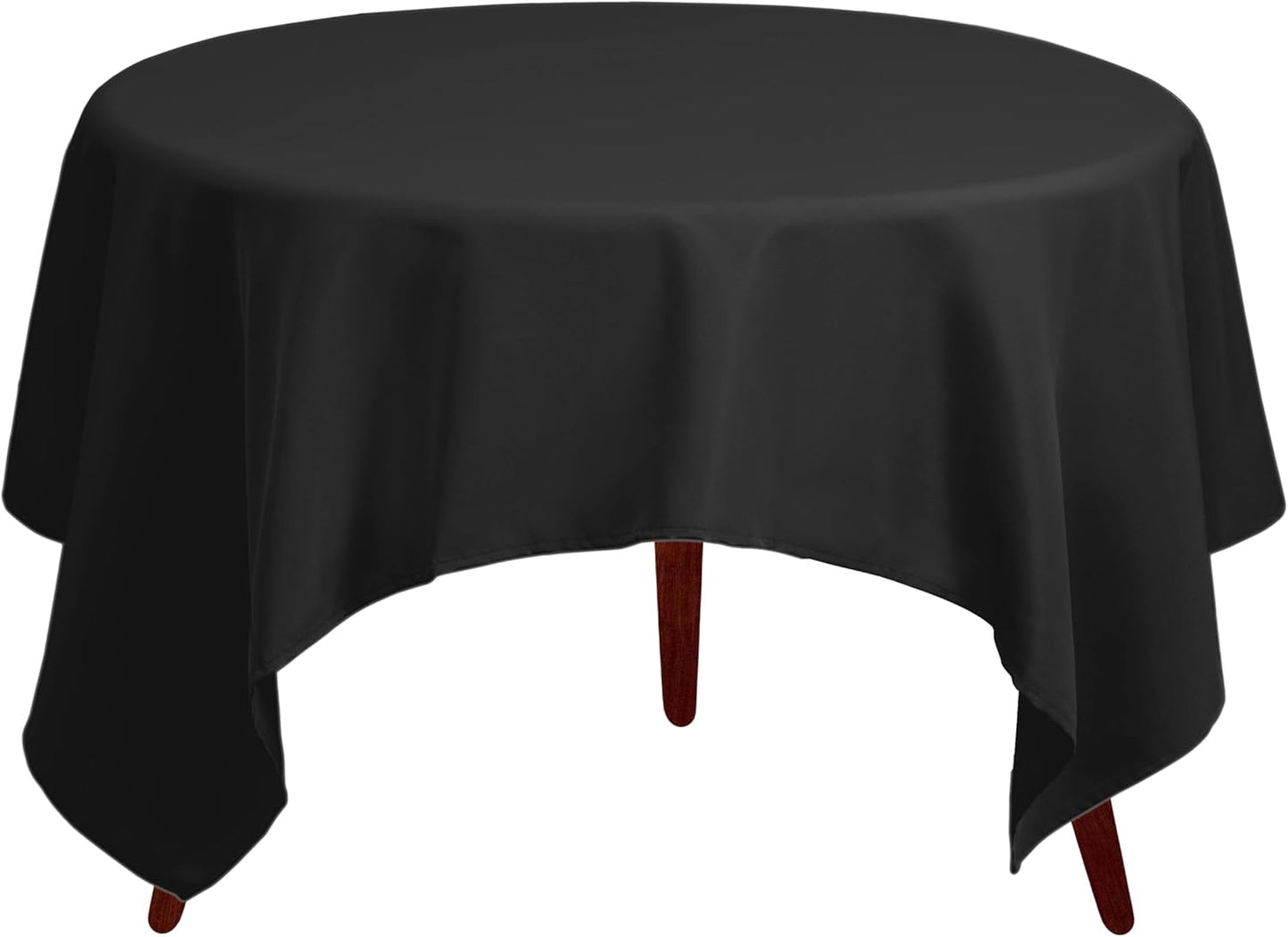 Gee Di Moda Square Tablecloth - 85 x 85 Inch Black Table Cloth for Large Square or Round Tables - Heavy Duty Washable Fabric - for Buffet Table, Holiday Party, Dinner, Wedding & Baby Shower