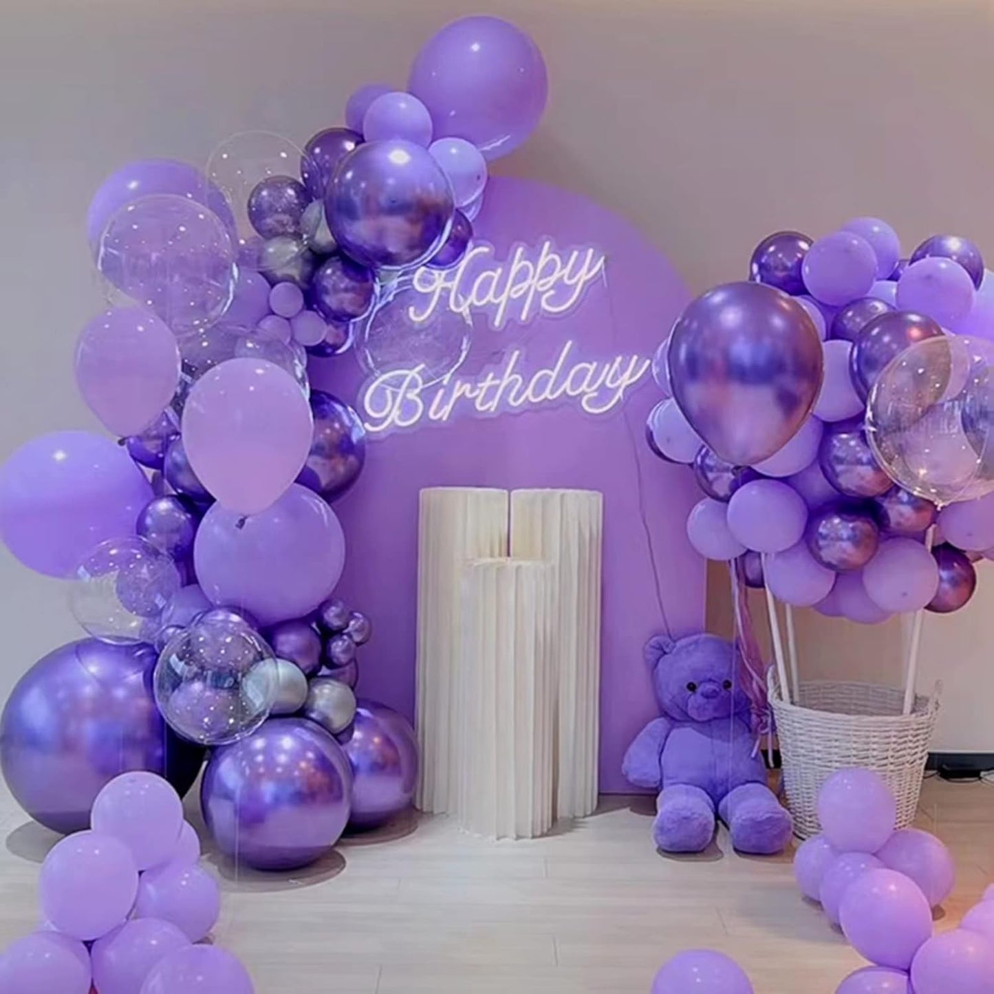 KAWKALSH 200pcs Purple Balloons 5 Inch, Small Mini Latex Balloons for Party Birthday Baby Shower Anniversary Festival Arch Garland Decoration