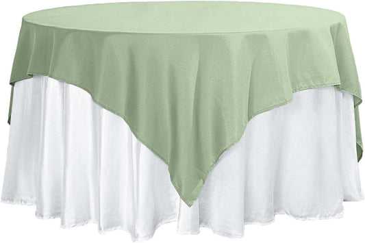 Efavormart 70" Premium Square Polyester Tablecloth for Wedding Kitchen Dining Events - Sage Green