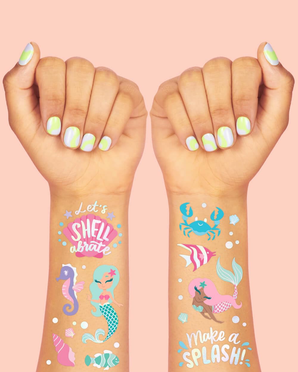xo, Fetti 112 Mermaid Temporary Tattoos | Kids Party Under The Sea Ocean
